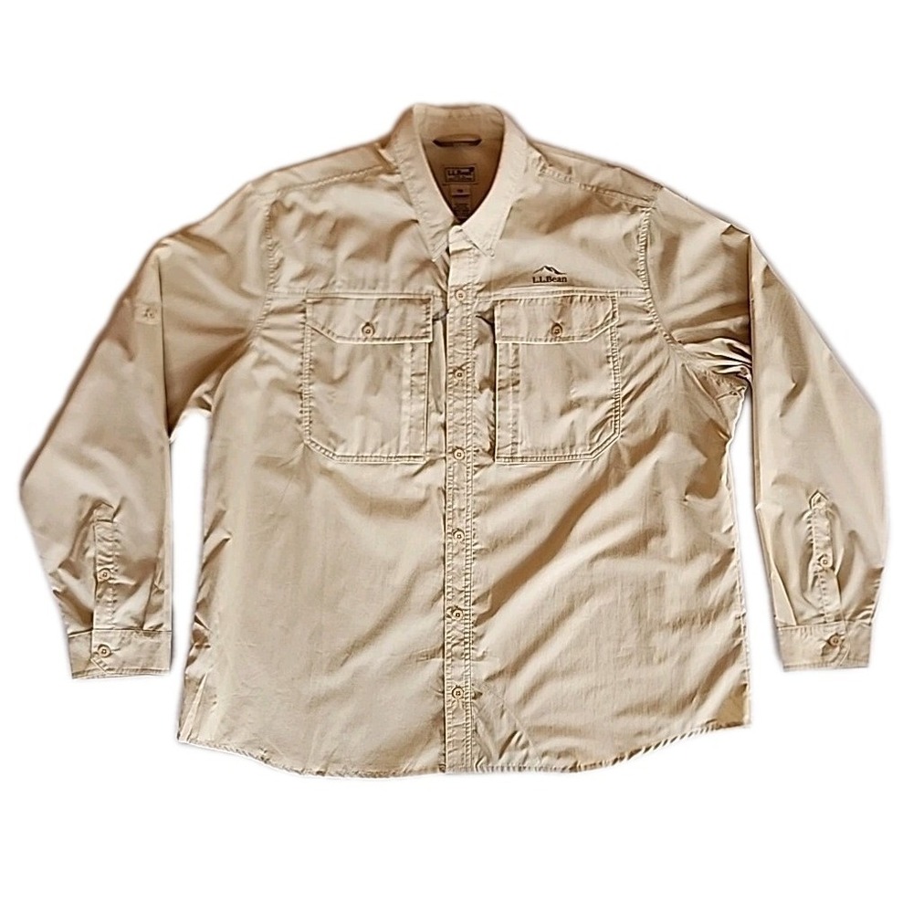 LL Bean Mens No Fly Zone Button Up Shirt‎ XXL Insect Repellent Fishing Outdoors - Picture 3 of 14
